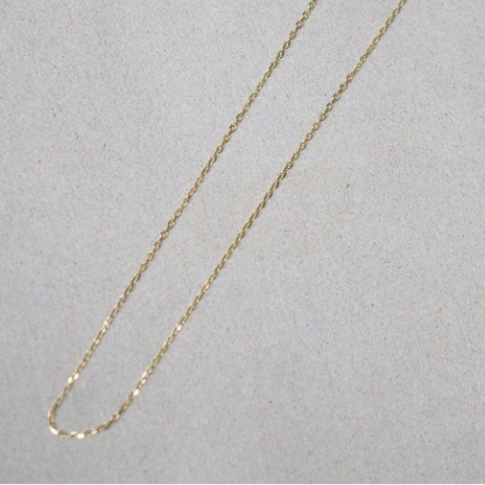 14k Solid Gold Necklace, Thin Chain - image 2